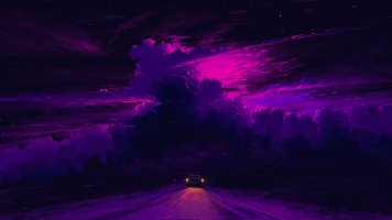 car in purple road