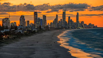 city beach sunset