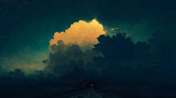 cloudy train