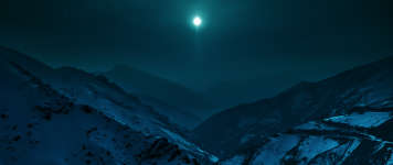 dark blue mountains