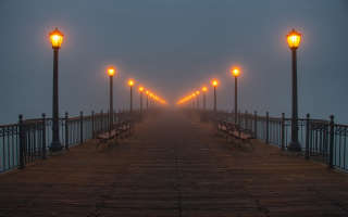orange lamp posts