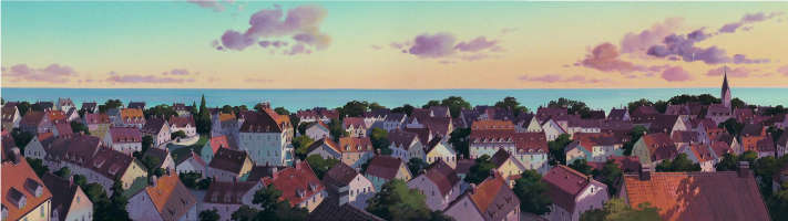 overlooking town