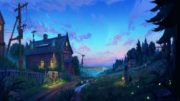 village looking at city